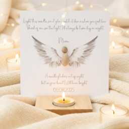 Personalised Guardian Angel Pebble T Light Holder - Mum Keepsake - thumbnail 1