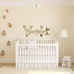 Mermaid Name Wall Decal Custom Nursery Decor, Baby Girl Gift Ww203 - thumbnail 1