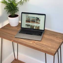 Bokor Ii // Scandinavian Industrial Desk With Copper Tipped Hairpin Legs - thumbnail 3