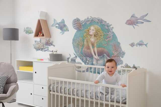 Mermaid Tales Wall Stickers For Kids Room, Pastel Baby Room Decor, Fantastic Decal Children's Self Adhesive - image 1