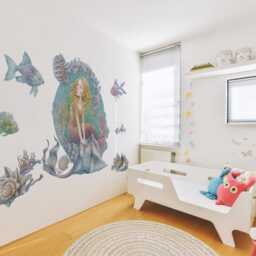 Mermaid Tales Wall Stickers For Kids Room, Pastel Baby Room Decor, Fantastic Decal Children's Self Adhesive - thumbnail 3