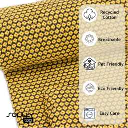 Yellow Textured Recycled Cotton Throw Blanket - Durable Sofa Slip Cover Boho Bedspread Portuguese Fabric Sustainable Modern Home Decor - thumbnail 4