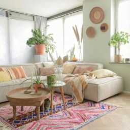 Authentic Pink & Blue Moroccan Rug, Geometric Shag Custom Made Berber Carpet, Vibrant Boho Area Wool Azilal Style - thumbnail 2