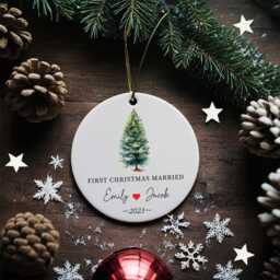Frist Christmas Married Ornament - Personalized First Keepsake Engaged Gift 2024, Gift, Best For Her - thumbnail 2