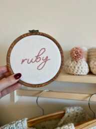Personalised Baby Name Hoop, Nursery Wall Art, Pregnancy Announcement Prop - thumbnail 1