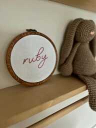 Personalised Baby Name Hoop, Nursery Wall Art, Pregnancy Announcement Prop - thumbnail 3
