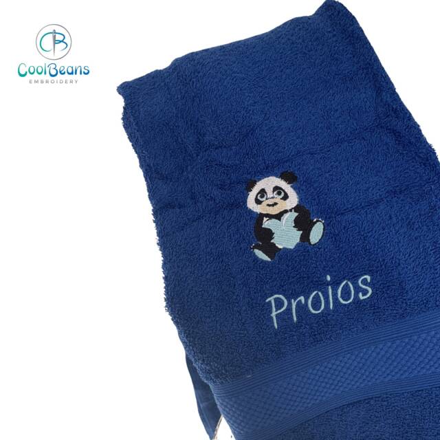 Panda Towel - Personalised Face Cloth/Hand Bath = Embroidered - image 1