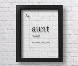 Transparent Aunt Gift Best Auntie Ever Is My Bestie Definition Print Gifts For Art Family Wall - thumbnail 1