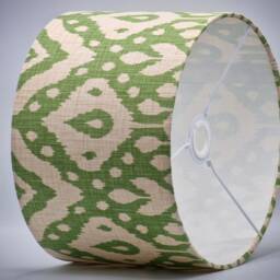 Ikat Modern Green Lampshade, Table Floor Lamp/Ceiling Pendant, Small Medium Large 15cm 20cm 25cm 30cm 35cm 40cm UK Fabric Drum Light Shade - thumbnail 3