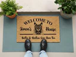 Personalized Cat Doormat Add My Pictures - To You & Your Gift For Lovers Custom Canine Gifts Rug - thumbnail 1