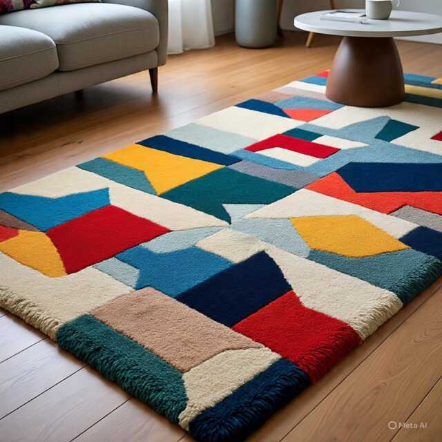 Lt. Blue Oushak Style Wool Rug, Hand Knotted Floral Rug - image 1