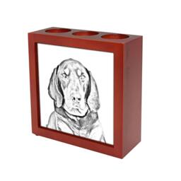 Black & Tan Coonhound - Wooden Stand For Candles/Pens With The Image Of A Dog New Collection - thumbnail 1