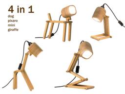 Desk Lamp Transformer - 4 in 1 Is Unique Wooden Lamp - thumbnail 1