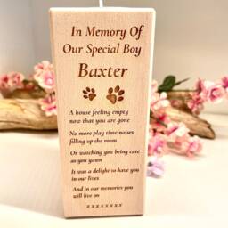 Candle Holder For Tea Light in Memory Of A Loved One Or Lost Pet Personalised With Your Own Words Poem - 13 cm Tall - thumbnail 2
