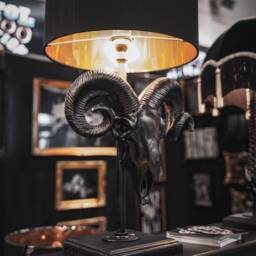 Ram Skull Table Lamp - Gothic Home Decor Handmade By The Blackened Teeth - thumbnail 3