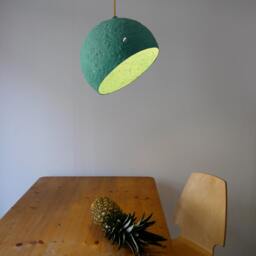 Industrial Light From Paper Mache, Modern Pendant For Loft, Lighting Cafe - Globe Turquoise - thumbnail 3