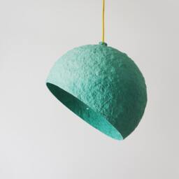 Industrial Light From Paper Mache, Modern Pendant For Loft, Lighting Cafe - Globe Turquoise - thumbnail 2
