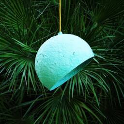 Industrial Light From Paper Mache, Modern Pendant For Loft, Lighting Cafe - Globe Turquoise