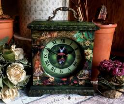 Alice in Wonderland Clock. Cheshire Cat Gifts. Girlfriend Gift. Down The Rabbit Hole Unique Unique - thumbnail 1