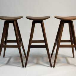 Solid Wood Swivel Bar Stool - Cupped Seat, Usa Made - thumbnail 3
