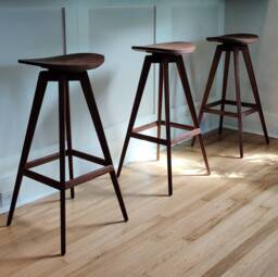 Solid Wood Swivel Bar Stool - Cupped Seat, Usa Made