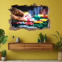 Poker Cards Chips Casino Wall Sticker Mural Decal Print Art Home Decor Bt2 - thumbnail 1