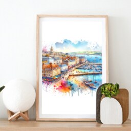 Weymouth Poster Print Set - Of 3 Posters - Watercolour Picture Painting Wall Hanging Artwork Art Travel Decor - thumbnail 2