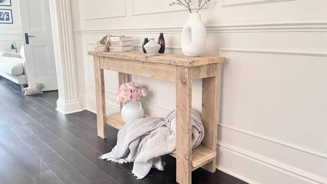 Reclaimed Wood Console Table - Rustic Farmhouse Hallway Shelf - Handmade UK - image 1