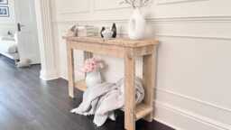 Reclaimed Wood Console Table - Rustic Farmhouse Hallway Shelf - Handmade UK - thumbnail 1