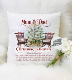 Personalised Christmas in Heaven Memorial Pillow, Bereavement Gift - thumbnail 1