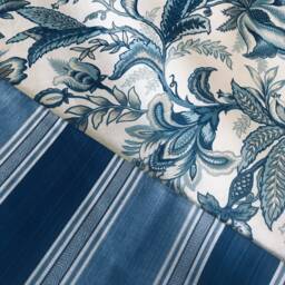 Indigo Paisley Lumbar Pillow Cover - Designer Cotton, Blue Cream - 14x24 - thumbnail 4