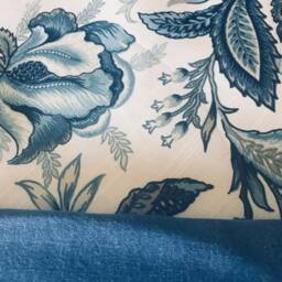 Indigo Paisley Lumbar Pillow Cover - Designer Cotton, Blue Cream - 14x24 - thumbnail 3