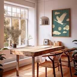 Flying Crane Poster, Asian Bird Print, Cloud Pattern Wall Art - thumbnail 4