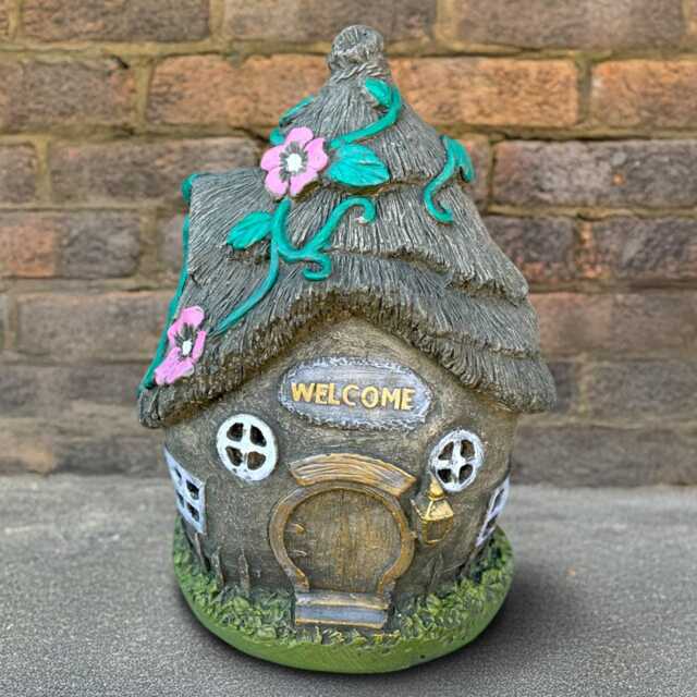 Handcrafted Concrete Fairy House Sculpture Outdoor Cement Cottage Ornament Stone Cute Figure Garden Statue Yard Art Gift - image 1