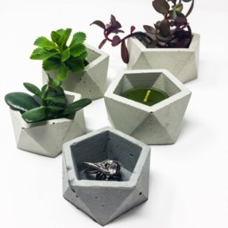Concrete Planter Set, Pot, Succulent Planter, Modern Pot, Airplant Cactus Pots For Plants - thumbnail 2