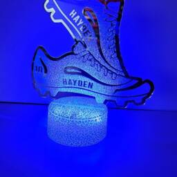 Personalised Football Boot Mirror Led Night Light Desk Lamp Sign Gift Bedroom Decor - thumbnail 2