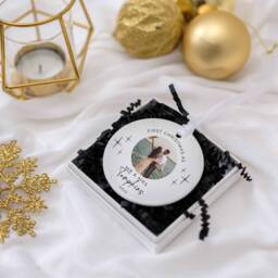 First Christmas Married Photo Ornaments, Just Bauble, Personalised Mr & Mrs Decoration, Couple Wedding Gifts - thumbnail 2