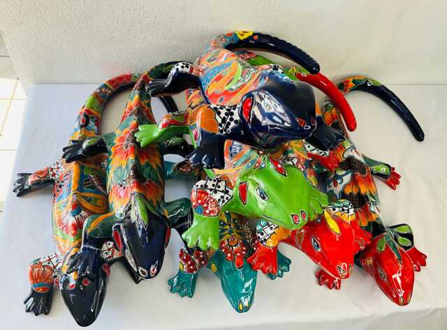 Talavera Iguana Wall Decor Colorful Mexican Folk Art - image 1