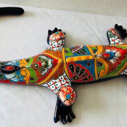 Talavera Iguana Wall Decor Colorful Mexican Folk Art - thumbnail 3