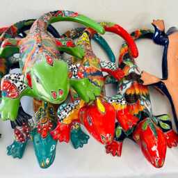 Talavera Iguana Wall Decor Colorful Mexican Folk Art - thumbnail 2