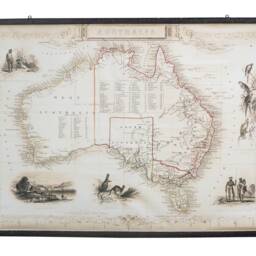 Antique Australia Map Print 1851 Aboriginal Wall Art With Frame - thumbnail 2