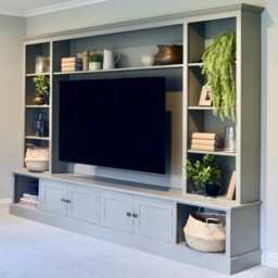 10Ft Media Wall Unit - Painted Any Farrow & Ball Colour Bespoke Tv Space Sizing Living Room Cabinet - thumbnail 3