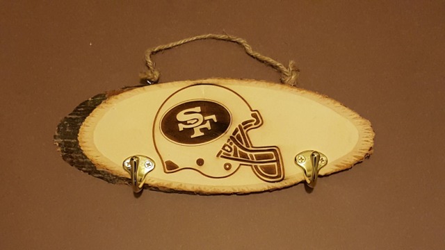 San Francisco 49Ers Key Holder Basswood Slice Wood Frame