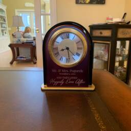 Personalized Mantle Alarm Clock, Custom Wedding Gift, Anniversary, Fathers Day, Office Desk, Promotion, Home Decor, Couples, Retirement - thumbnail 3