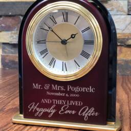 Personalized Mantle Alarm Clock, Custom Wedding Gift, Anniversary, Fathers Day, Office Desk, Promotion, Home Decor, Couples, Retirement - thumbnail 2