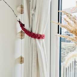 Braided Curtain Tie Back - Drapery Holdback Boho Minimalist Home D??cor Rustic Window Treatment Farmhouse Style - thumbnail 4