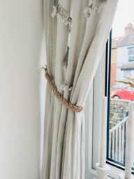 Braided Curtain Tie Back - Drapery Holdback Boho Minimalist Home D??cor Rustic Window Treatment Farmhouse Style