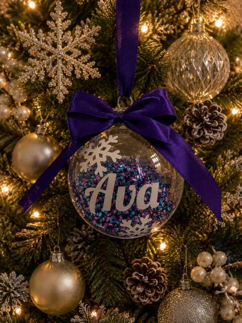 Personalised Snowflake Christmas Bauble, Tree Decoration, Name Decoration Gift, Bauble Gift - image 1