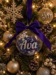 Personalised Snowflake Christmas Bauble, Tree Decoration, Name Decoration Gift, Bauble Gift