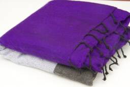 Hand Woven Yak Wool Blanket Lightweight Striped Travel Shawl